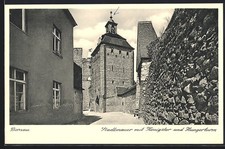 Ansichtskarte Bernau / Mark, Stadtmauer mit Königstor und Hungerturm 