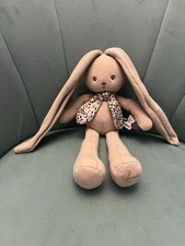 Kaloo Hase Kaninchen Stofftier Plüsch lange Ohren Lapin beige Schleife Schal 10 Zoll
