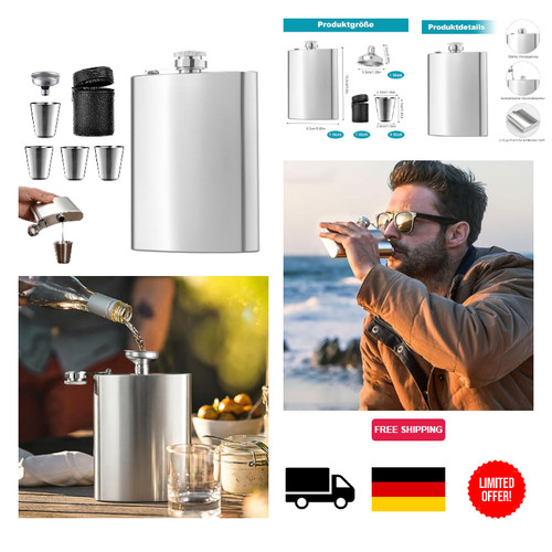 Edelstahl flachmann 8oz - edelstahl,