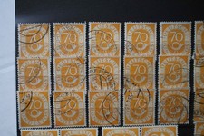 Briefmarken Deutschland Bund Posthorn MiNr. 136, 70Pf gelb, gestempelt, 38 Stück