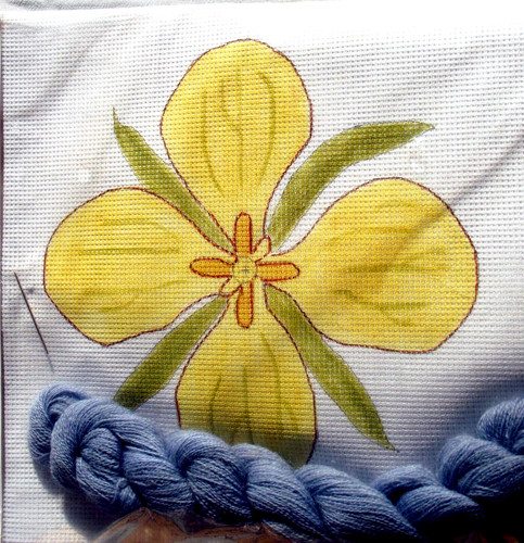 Wildblume handbemalt - wildblume.,