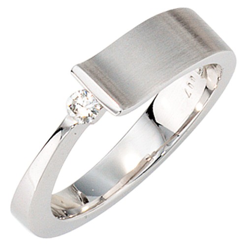 Damenring diamantring teilmatt - damenring,