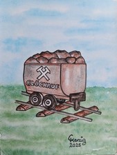 * LORE im BERGBAU * Glück AUF * Aquarell *  handgemaltes  Unikat