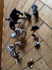 Schleichtiere Set, 10 Stück, Europäische Tiere + Reiter,leichte Gebrauchsspuren