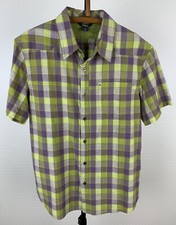 ROYAL ROBBINS Herren Gr. L Hemd kurzarm 100% Baumwolle lila grün kariert 803