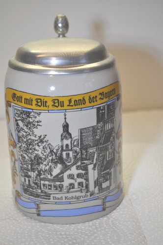 Bierkrug mit zinndeckel bad - zinndeckel,