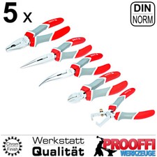5 tlg Elektriker Zangen Set Seitenschneider Kombi Spitz Radio Abisolier Zange YT