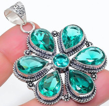 PARAIBA TURMALIN EDELSTEIN SCHMUCK ANHÄNGER HANDGEFRTIGT 925 Sterling SILBER 1