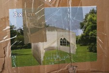 3x3m Stahl Faltpavillon, inkl. 2 Seitenteile, creme