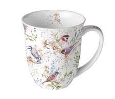 Tasse Vögel Morgengezwitscher Teetasse Kaffeetasse Vogel Tischdeko Porzellan