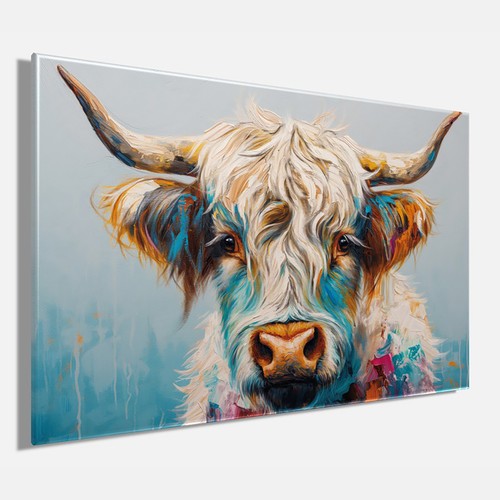 Wandbild buntes hochlandrind - wandbild,