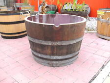 115L MINITEICH PFLANZENKÜBEL WEINFASS HALBES FASS EICHENFASS HOLZFASS WASSERFASS