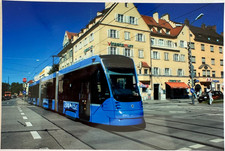 Farbfotoabzug München Tram T1.6 Avenio Linie 19 an der Fürstenrieder Str. 8/2016