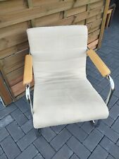 2x Sessel Machalke Crack Chromgestell beige   Designersessel 