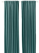 Ikea SANELA 2Gardinenschals 140x250 dunkelgrautürkis 305.898.85 Samt NEU Vorhang