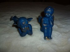 2 ältere kleine Engel blau