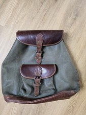 Lederrucksack grün braun Glattleder Vintage Schule Freizeit Damen Herren Unisex