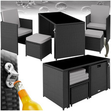 Rattan Sitzgruppe 5-tlg. Gartenset Garnitur Essgruppe Lounge Garten Balkon Möbel