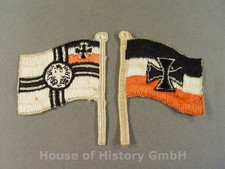 2 patriotische Fähnchen, Kaiserliche Reichskriegsflagge und Reichswehr Flagge