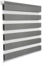 Doppelrollo Grau Holzoptik