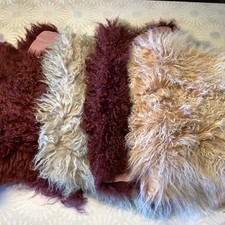 Tibetanisches Schaffell, Grau, Rose, Beere