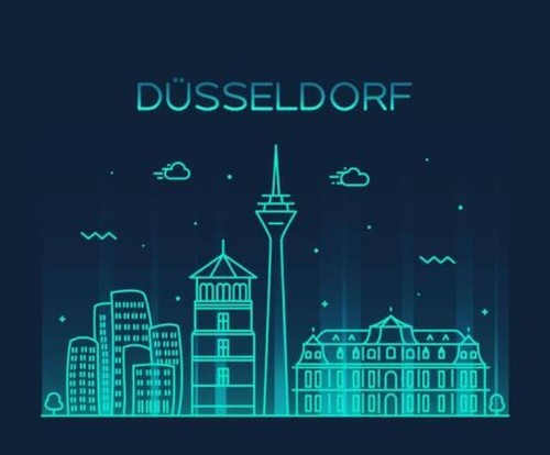 Wandbild dusseldorf skyline - dusseldorf,