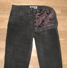 coole ENJOY LEDERJEANS / Velours- Lederhose in schwarz ca. W30 / L33