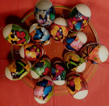 Osterdekoration -14 Ostereier für Innen und Außen-Kunststoff-NR 3 Schmetterlinge