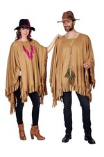 brauner Poncho Wildlederoptik