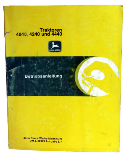 Betriebsanleitung john deere - betriebsanleitung,