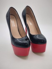 Sky High Heels Pumps Plateau Cosplay GoGo Party Lack Schwarz Rot Sexy Mega (Neu)