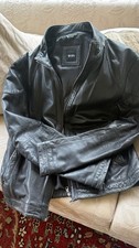 Hugo Boss Lederjacke Schwarz
