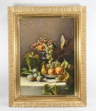 C23G04- Gemälde Stillleben Obst sign. wohl Wilhelm Klein (?) Düsseldorf 19.Jh