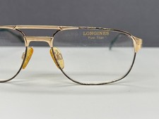 Longines Brille herren Gold Grau Eckig Pilot Groß Titan Vintage groß L XL 4546