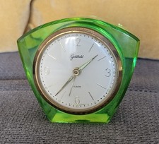 Alter kleiner Wecker Goldbühl Acryl Lucite Grün Vintage Germany Germany 