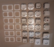 Busch Jäger großes  Steckdosen/Taster  Rahmen Packet Reflex Si Alpina Weiß  