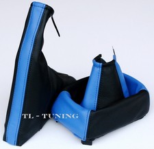 Schaltsack + Handbremssack passend für OPEL CORSA B, TIGRA A Leder Blau-Schwarz