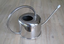 Gießkanne 1L Kakteen-Kanne Blumenkanne Metall Silber  Vintage Unbenutzt