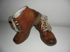 Boots / Gr.39 / Braun / Lederimitat / Schnürer / Gefüttert / Blockabsatz / Marke