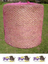 RUNDBALLENHEUNETZ Wildschwein rosa passend für einen Standard Rundballen Heu