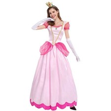 Prinzessin Peach Kleid - Kostüm-Set für Damen Karneval Cosplay Halloween
