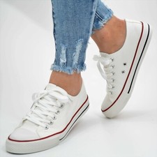 Damen Schuhe Sneaker Weiß Low Turnschuhe Sportschuhe Ballerina Freizeitschuhe