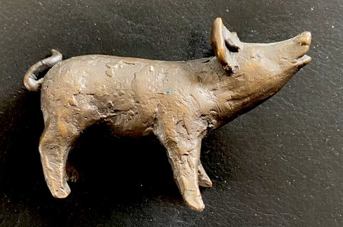 Bronze figur schwein - -,