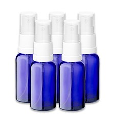 5x Blaue Glasflasche 30 ml mit