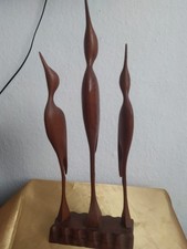 Vintage Holz Vogel Figur 3 Vögel stilisiert Mid Century Modern Modernist Design