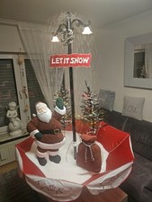 Schneiender Weihnachtsbaum mit Schnee, Weihnachtsmann, Schirm, Beleuchtung 170cm
