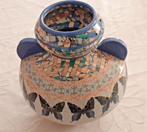 Kugelvase mit mosaikoptik - mit, und