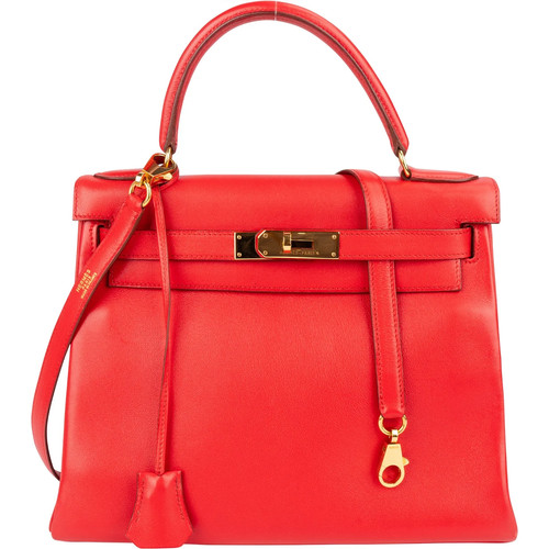 Hermès rouge swift leather - hermès,