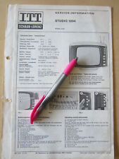 ITT SCHAUB-LORENZ FERNSEHER TV STUDIO 1204 REPARATUR-ANLEITUNG SCHALTPLAN 1974