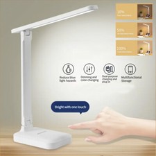 LED SCHREIBTISCHLAMPE TISCHLAMPE DIMMBAR LESELAMPE BÜROLEUCHTE  USB 